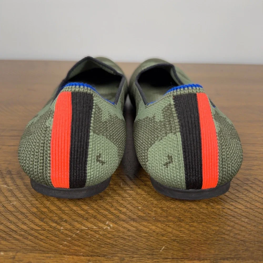 Rothy's Loafers Women 9 Green Camo Knit Slip On Flats Casual Comfort Camoflauge